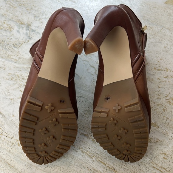 GIANNI BINI brown leather ankle boots women’s size 8 - 4.5 inch heel - Picture 6 of 15